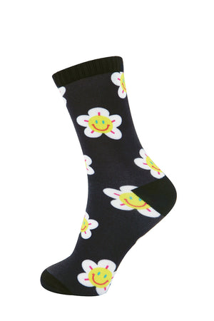 Open image in slideshow, Daisy Smiley Printed Sock (3 Colors)
