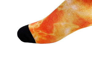 Fire Tie Dye Printed Sock