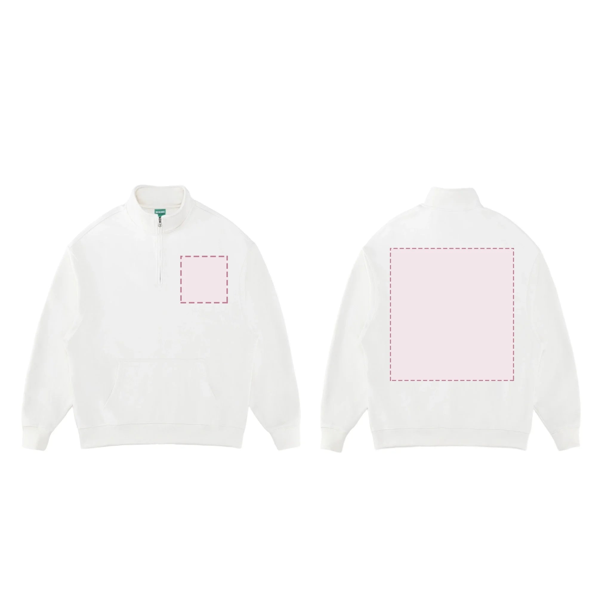 White_Essential Halfzip sweats