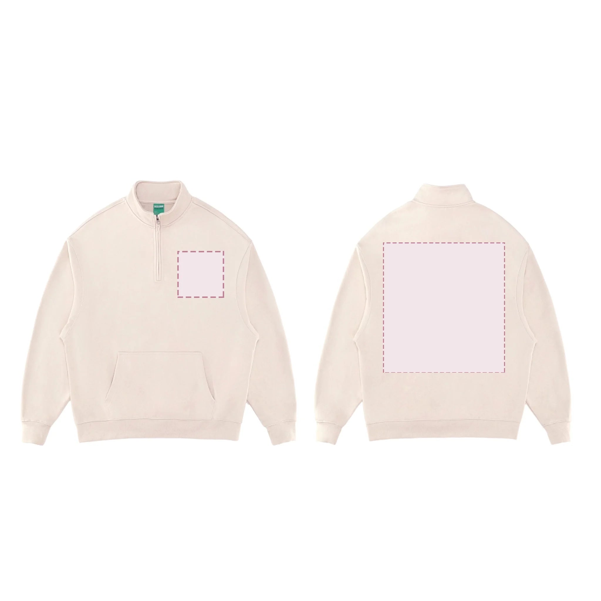 Beige_Essential Halfzip sweats