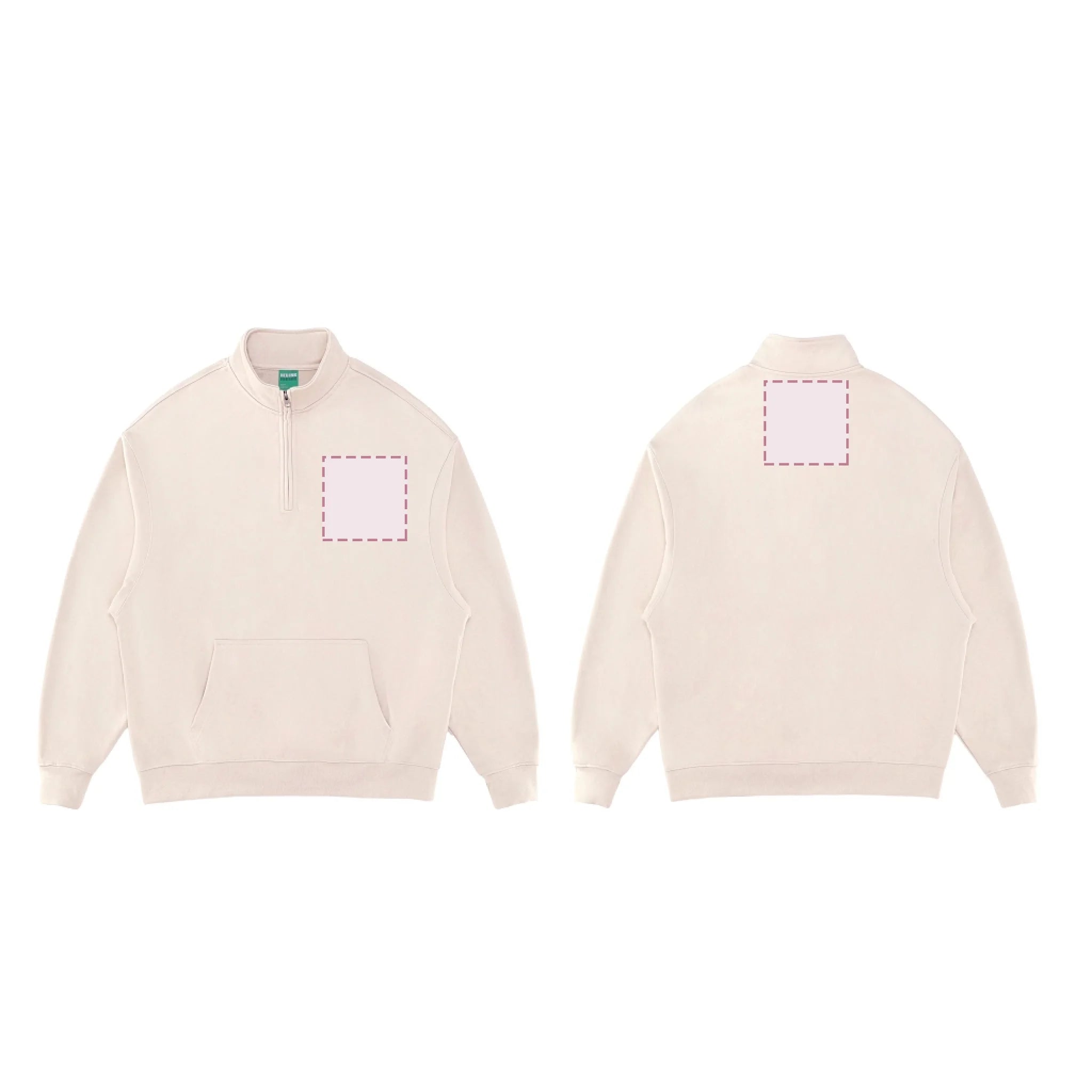 Beige_Essential Halfzip sweats