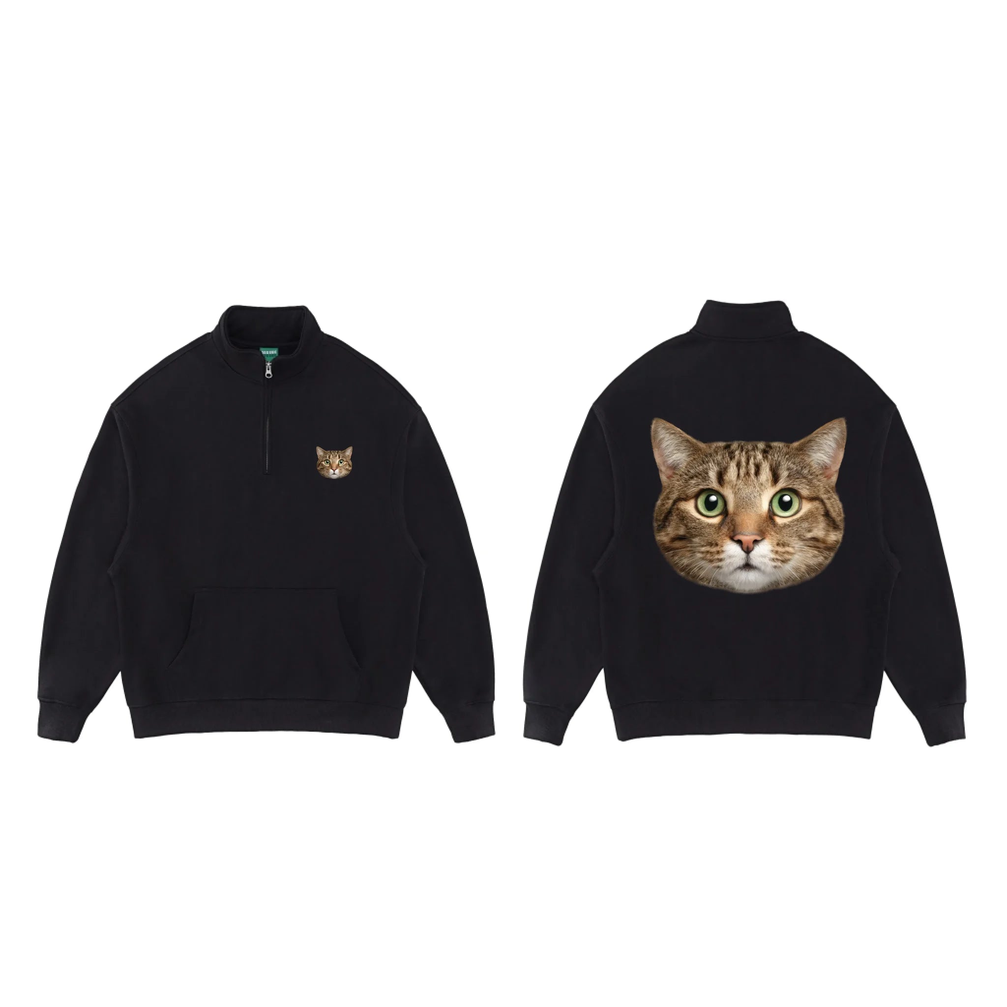 Black_Essential Halfzip sweats