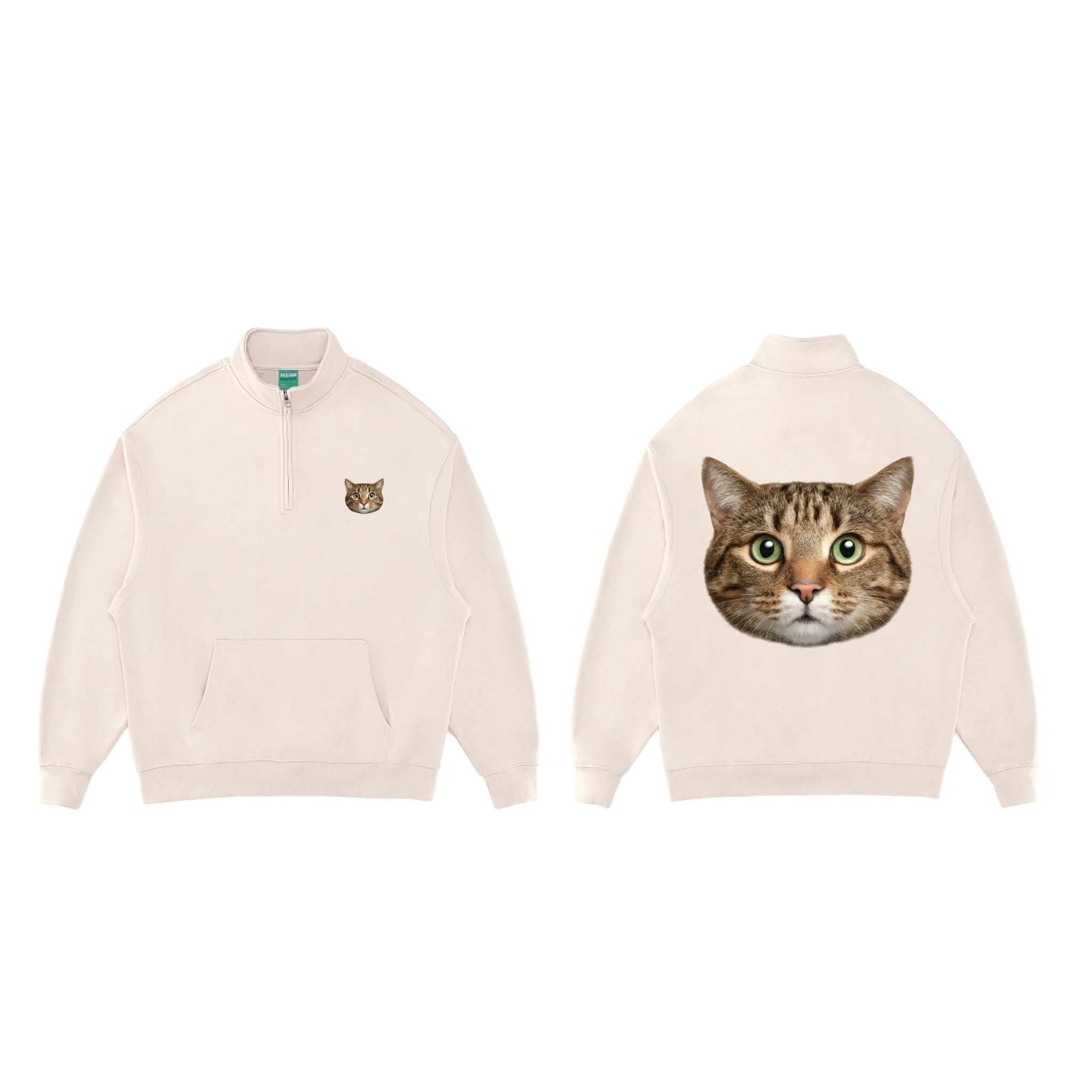 Beige_Essential Halfzip sweats