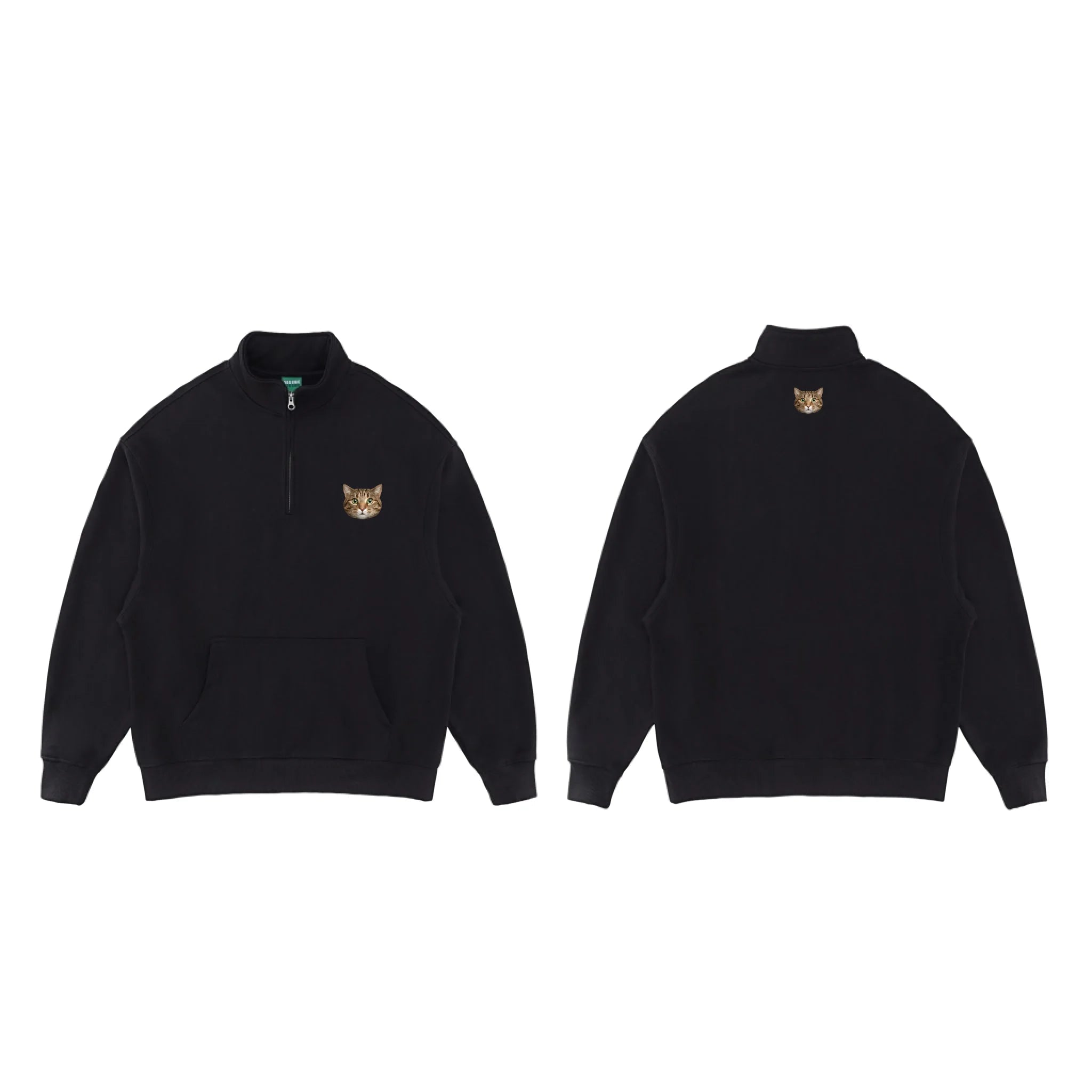 Black_Essential Halfzip sweats