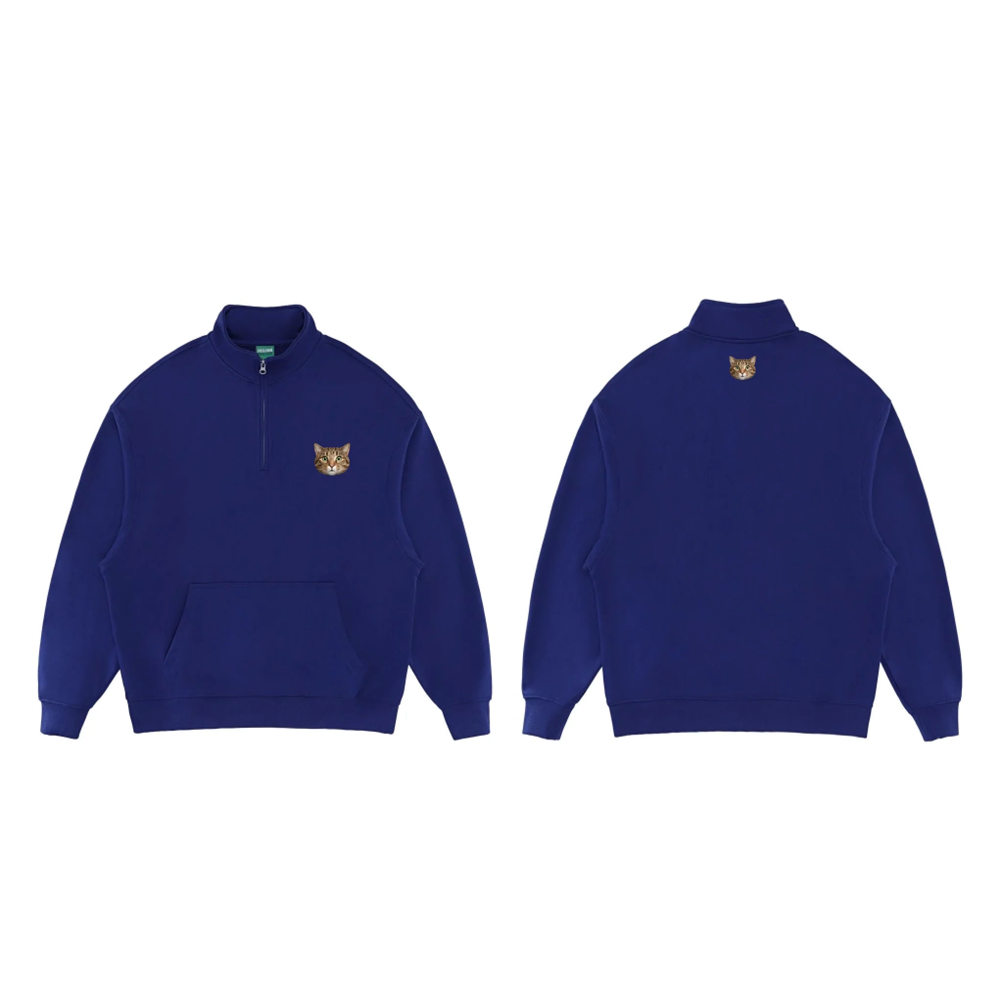 Navy_Essential Halfzip sweats