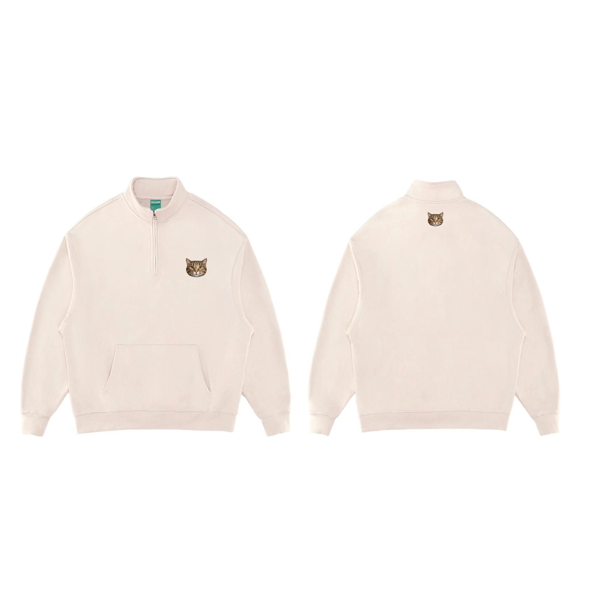 Beige_Essential Halfzip sweats