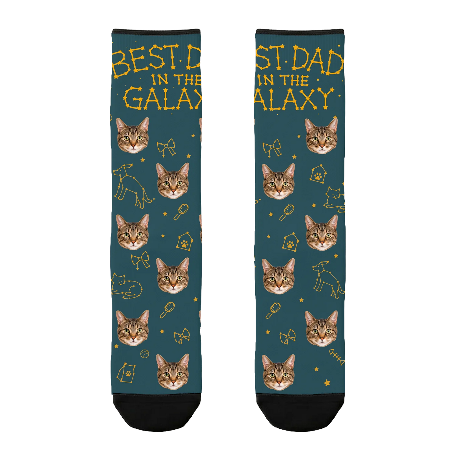 Custom Best Dad in Galaxy Socks