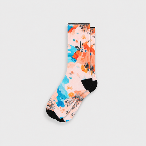Coastal Mosaic Everyday Socks — Aegean Sun