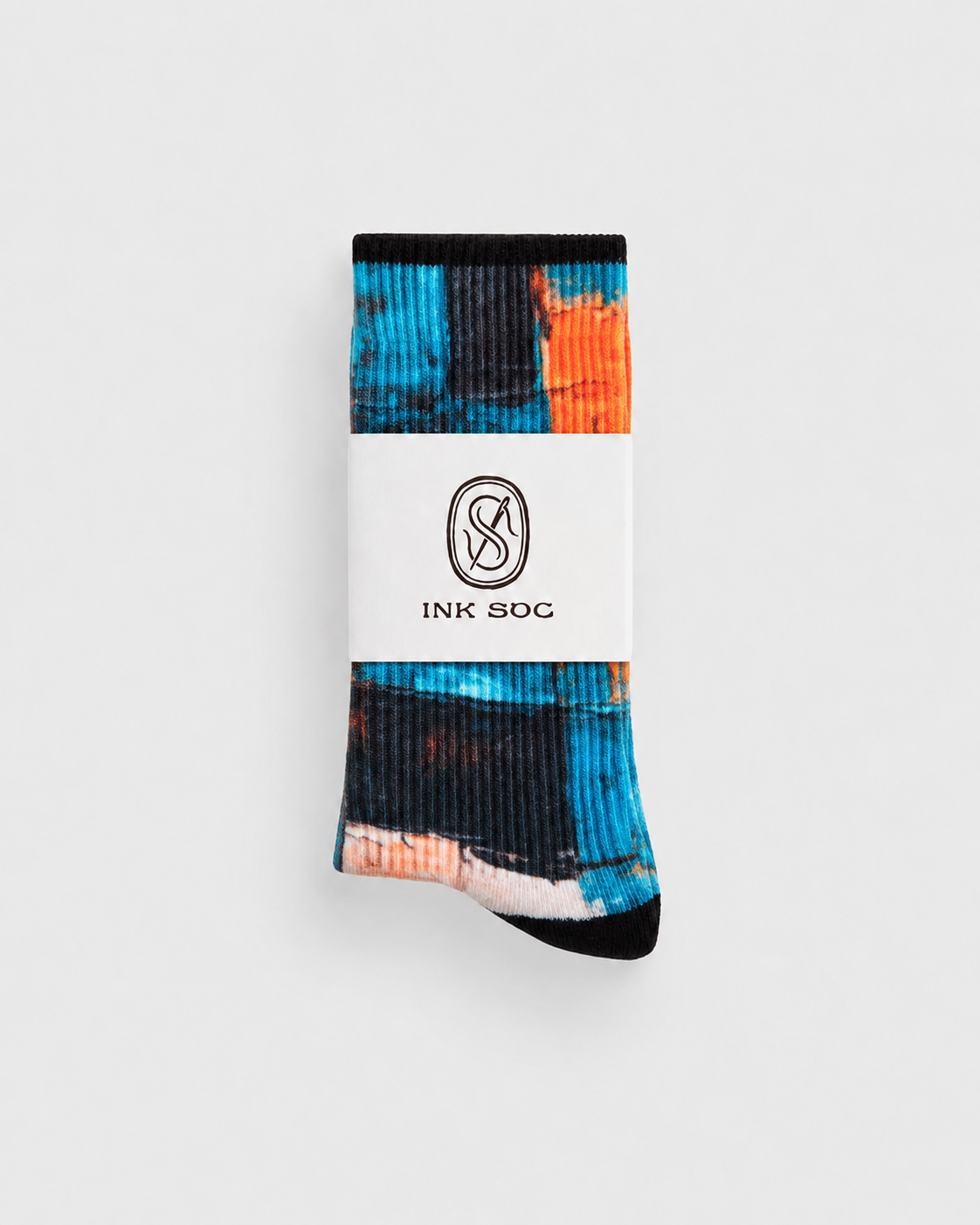 Colorblock Canvas Everyday Socks — Teal Ochre