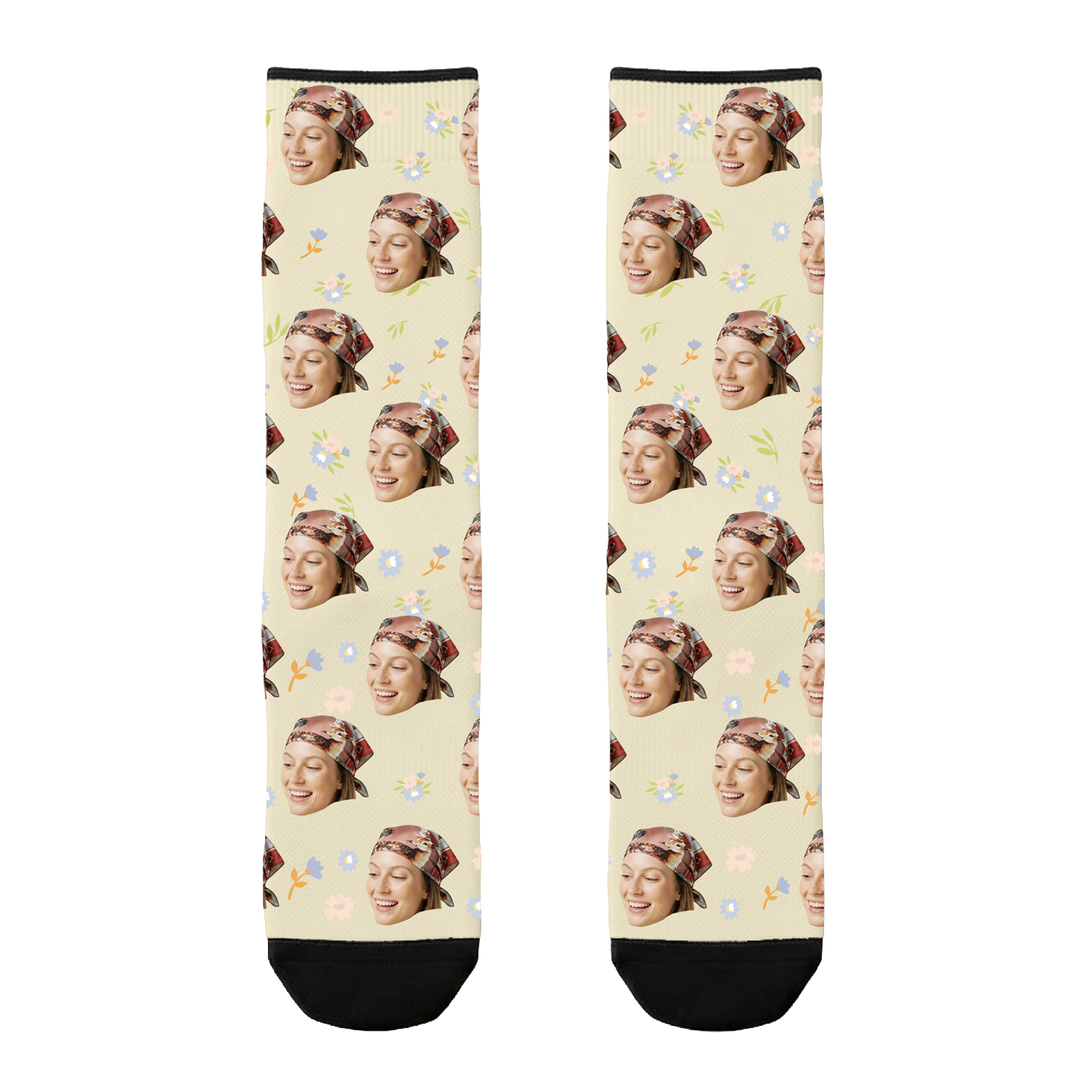 Custom Floral Print Socks