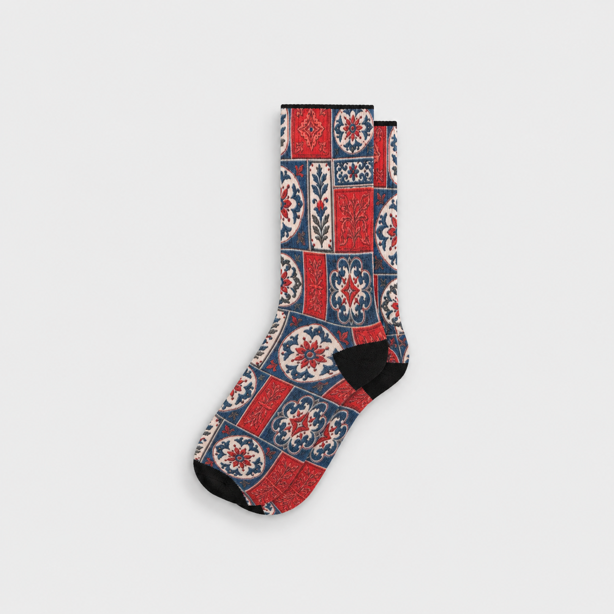 Heritage Tile Everyday Socks — Indigo Terra