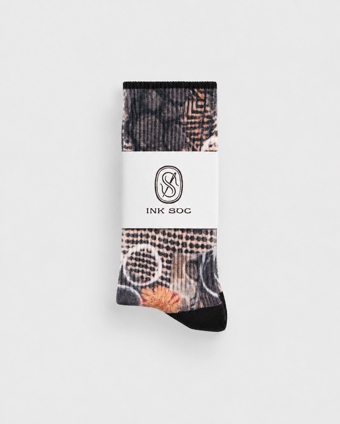 Noir Collage Everyday Socks — Sand Ink