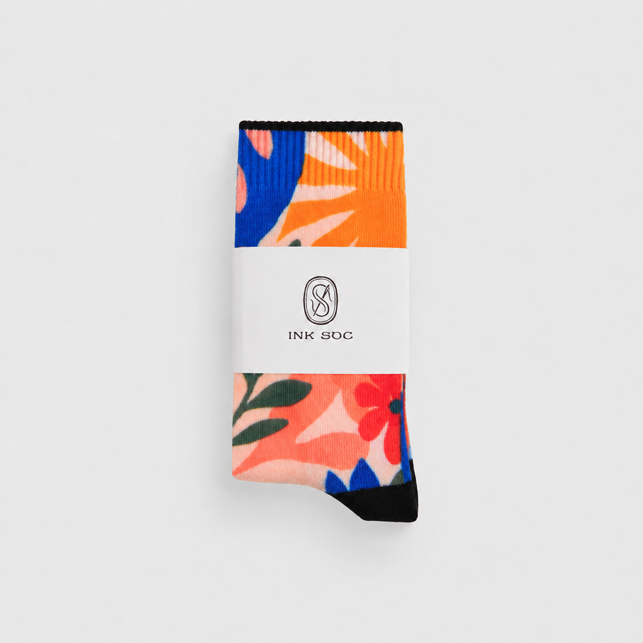 Heritage Tile Everyday Socks — Indigo Terra