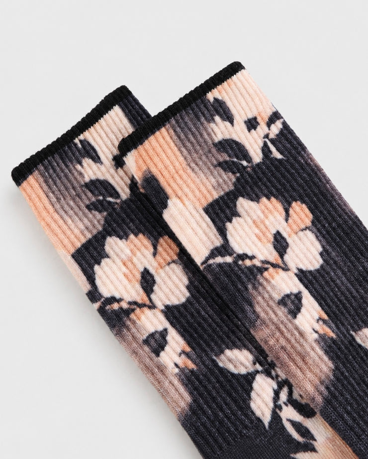 Shadow Petals Everyday Socks — Mocha Noir