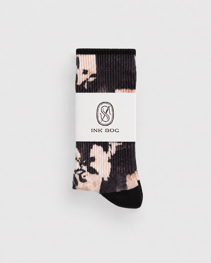 Shadow Petals Everyday Socks — Mocha Noir