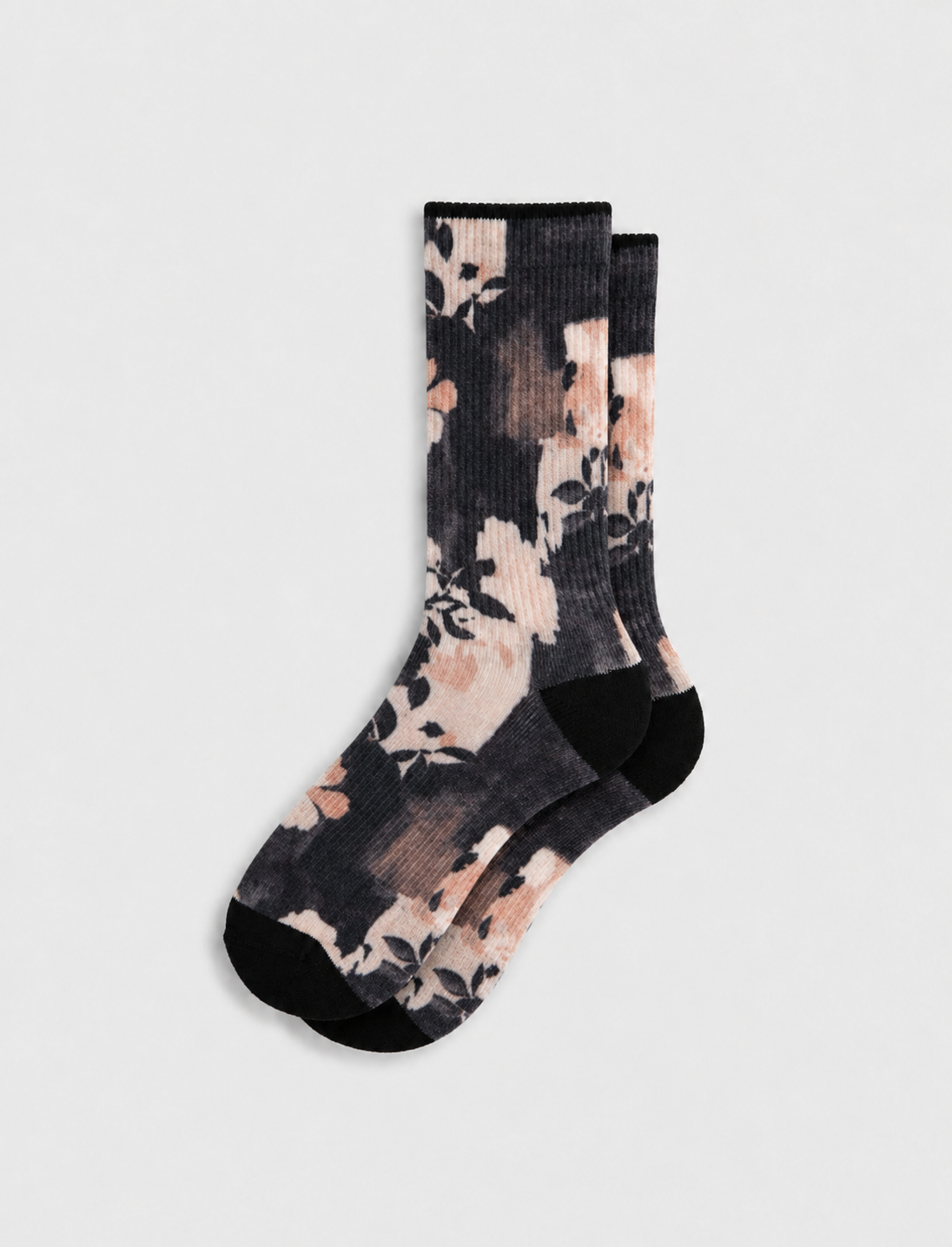 Shadow Petals Everyday Socks — Mocha Noir
