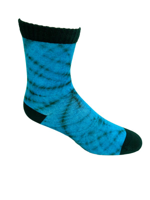 Blue Spiral Tie Dye Printed Sock