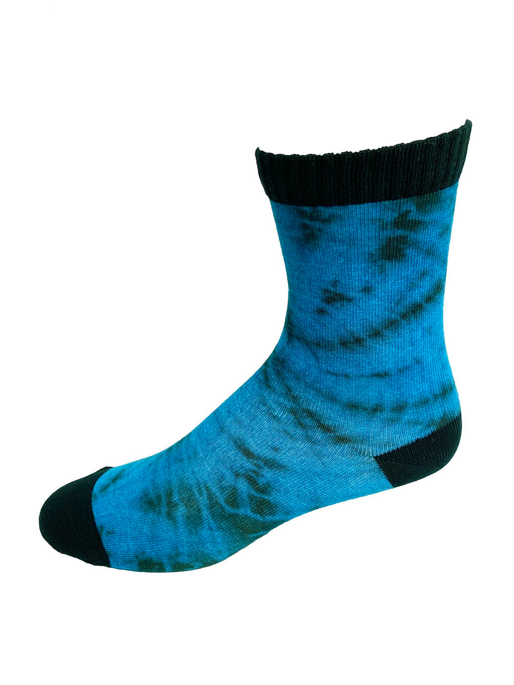 Blue Spiral Tie Dye Printed Sock