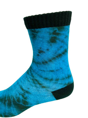 Blue Spiral Tie Dye Printed Sock