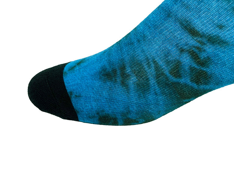 Blue Spiral Tie Dye Printed Sock