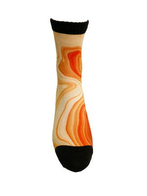 Desert Liquid Marble Printed Sock