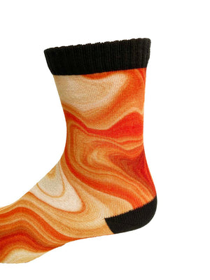 Desert Liquid Marble Printed Sock