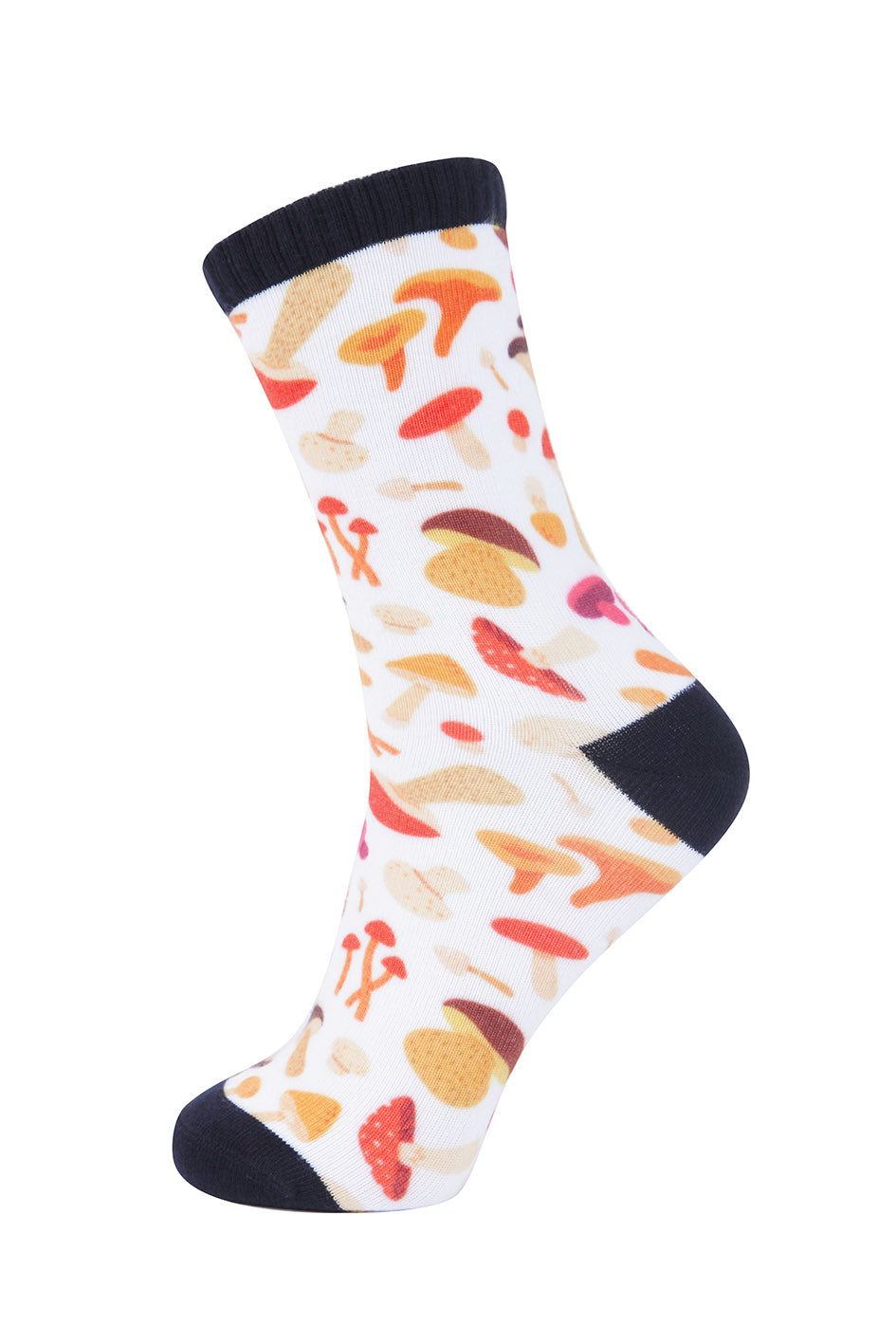 Orange Mushroom Printed Sock