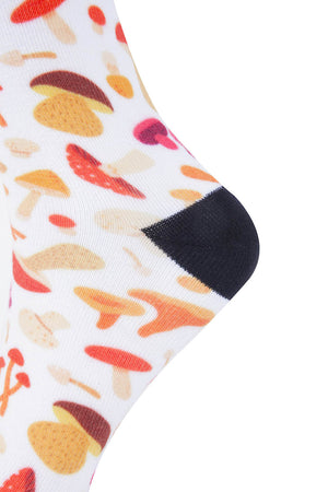 Orange Mushroom Printed Sock