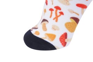 Orange Mushroom Printed Sock