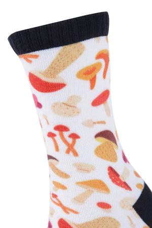 Orange Mushroom Printed Sock