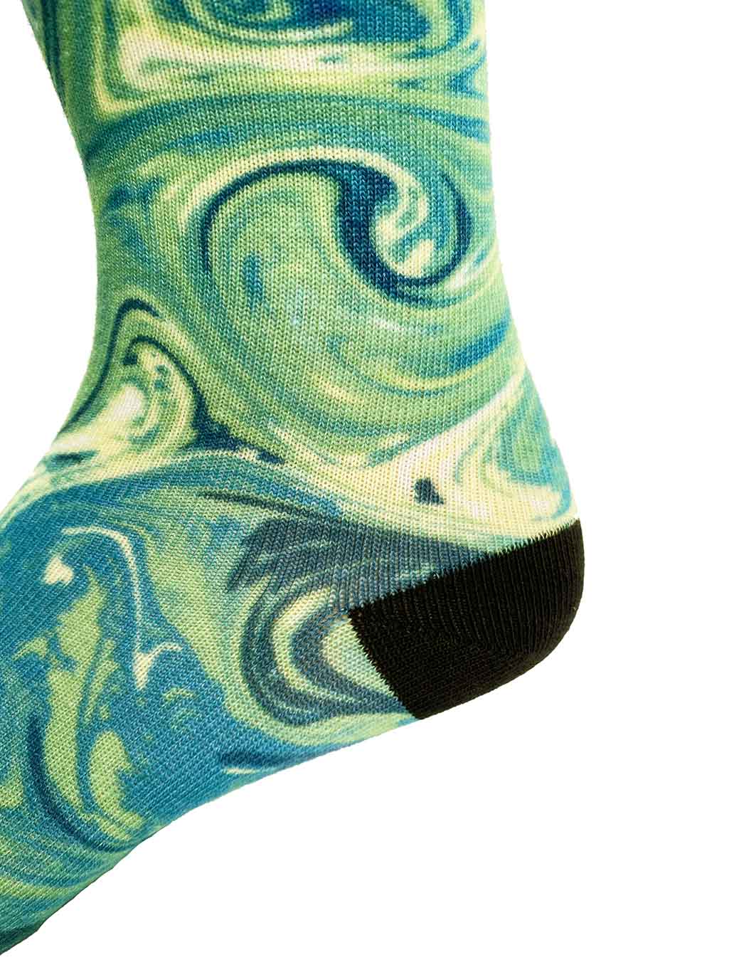 Verde Liquid Marble Printed Sock