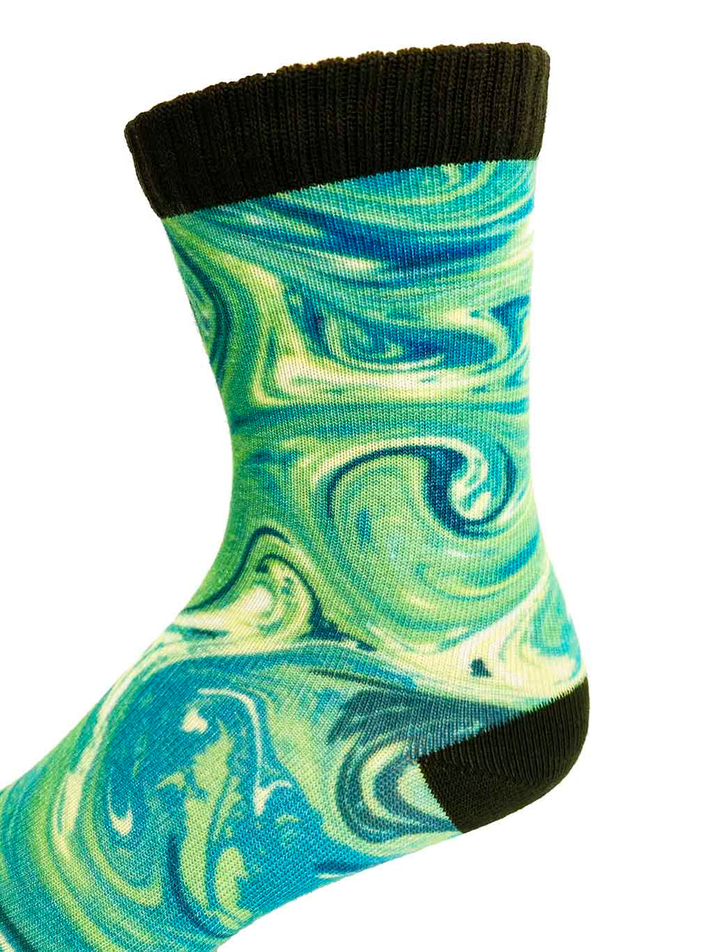 Verde Liquid Marble Printed Sock