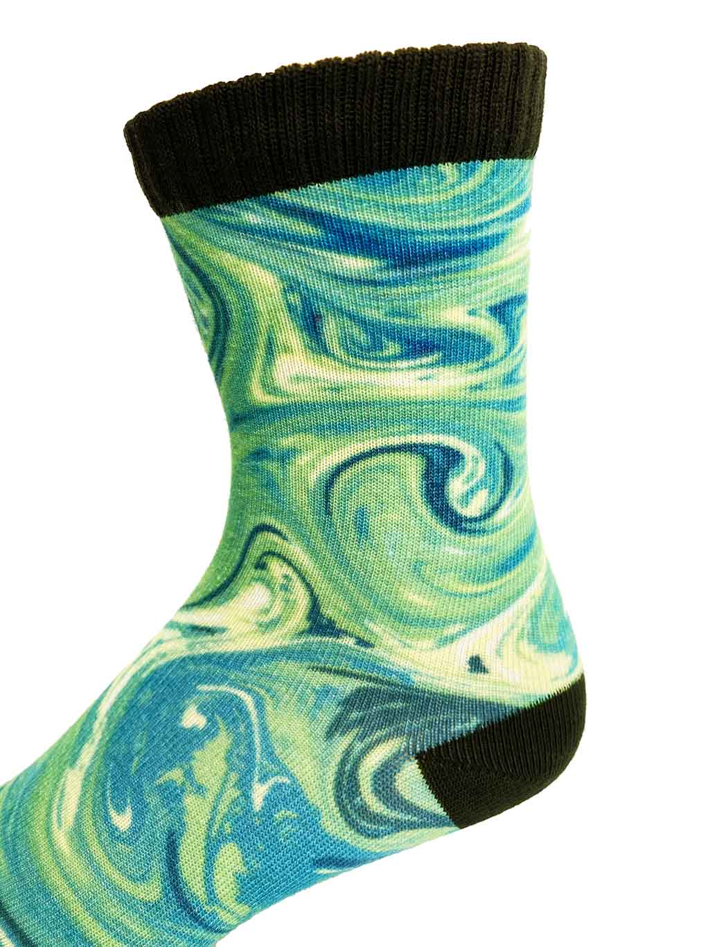 Verde Liquid Marble Printed Sock