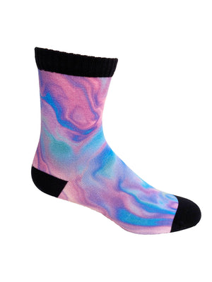 Open image in slideshow, Holographic Liquid Marble Printed Sock
