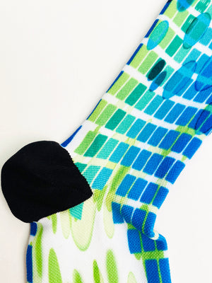 Blue Bubbles Printed Bike Sock