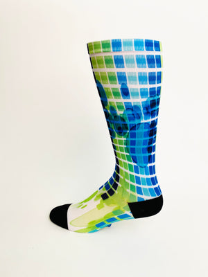 Blue Bubbles Printed Bike Sock