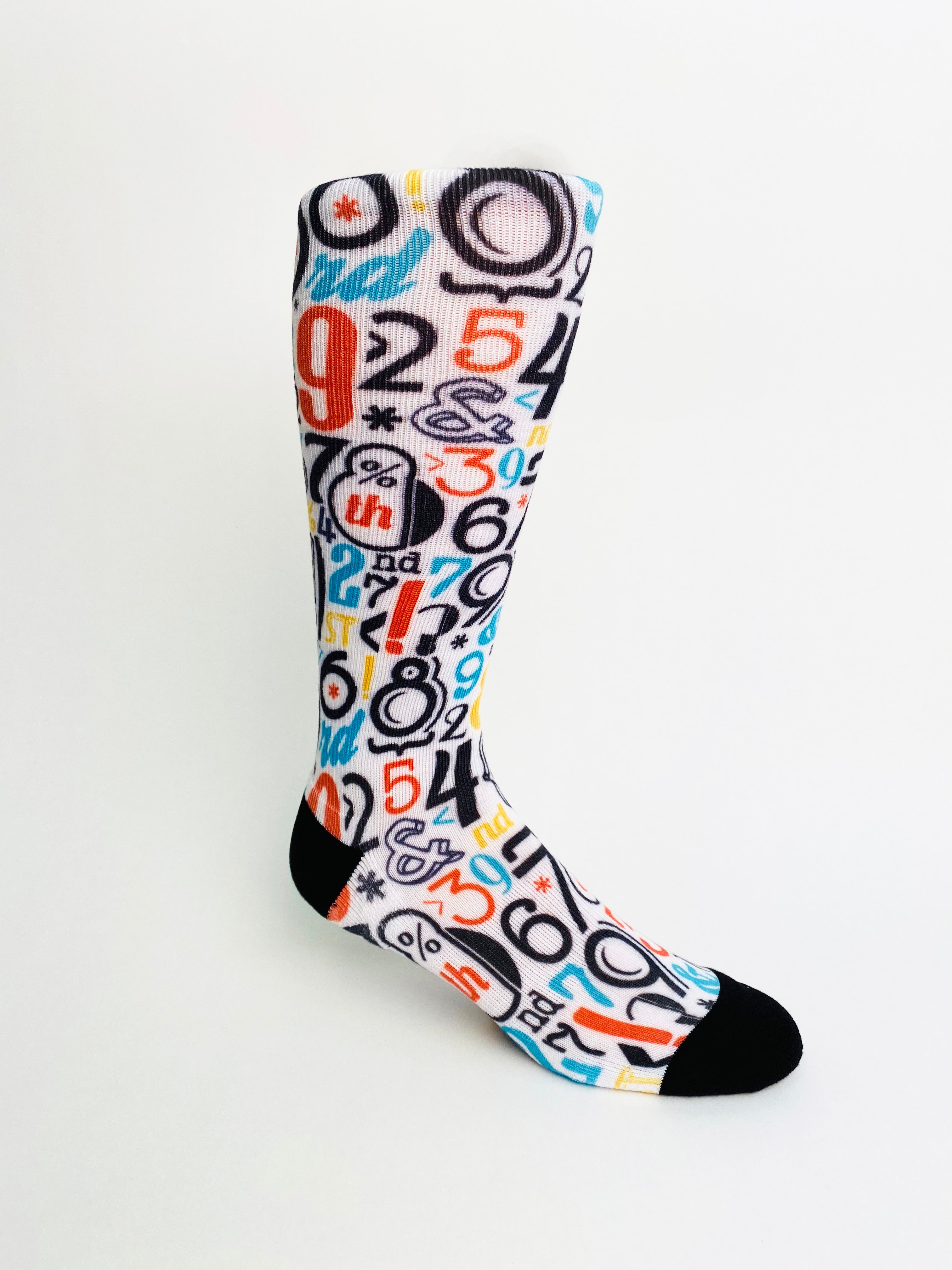 Numbers Printed Bike Sock