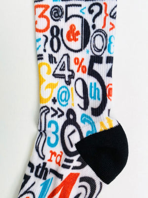 Numbers Printed Bike Sock