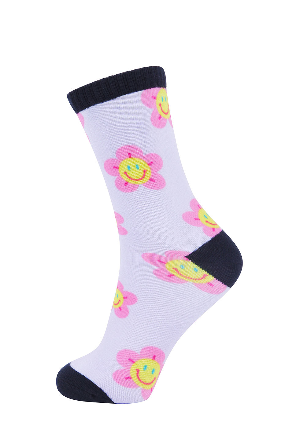 Daisy Smiley Printed Sock (3 Colors)