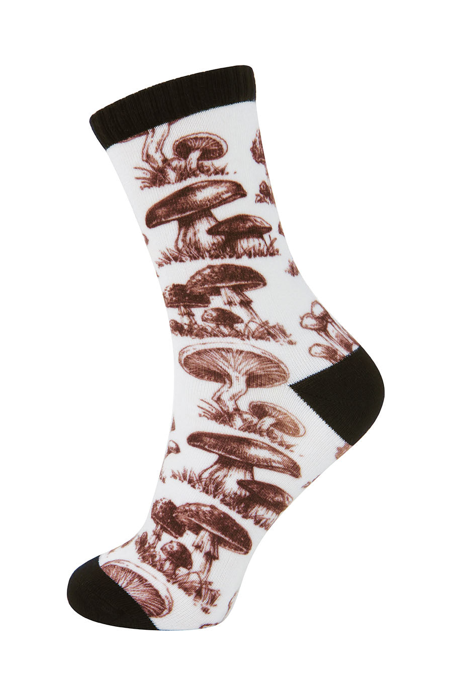 Mushroom Illustration Printed Sock