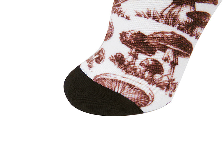 Mushroom Illustration Printed Sock