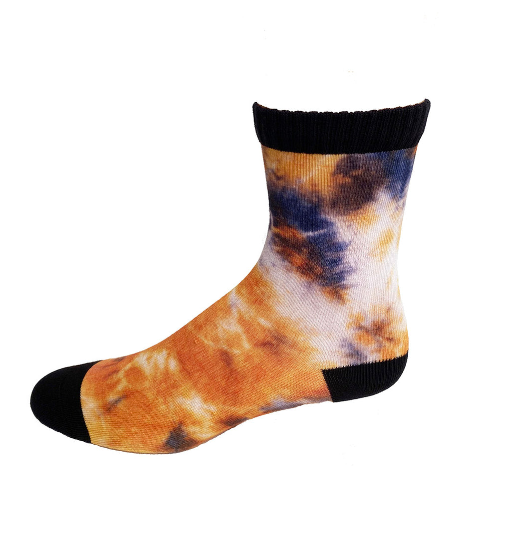 Orange Purple Tie Dye Printed Sock