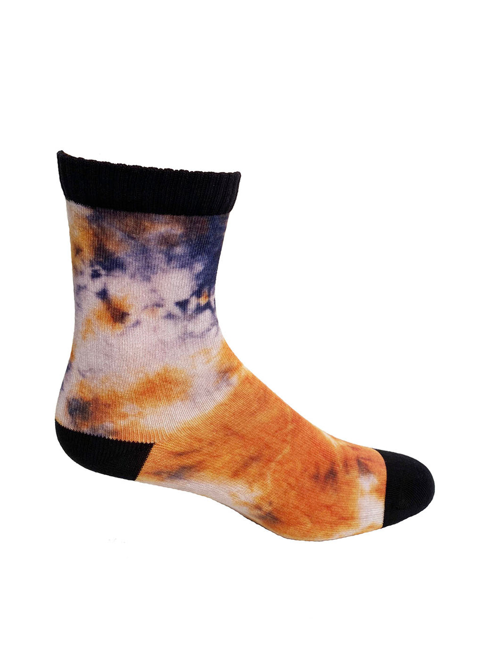 Orange Purple Tie Dye Printed Sock