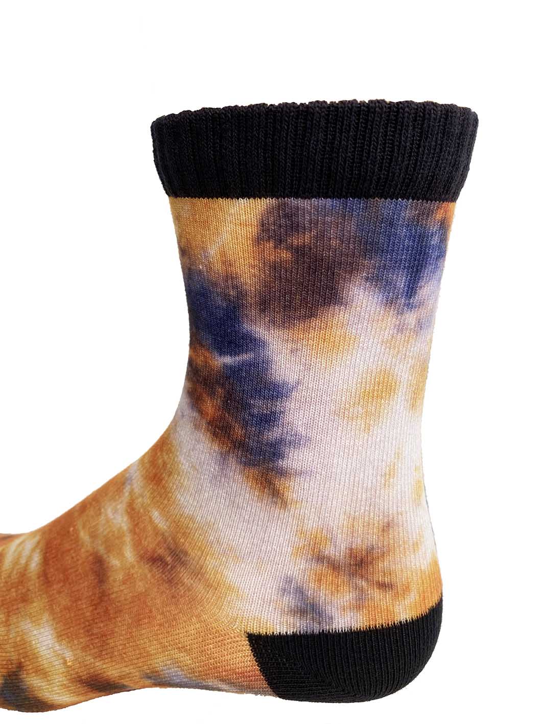 Orange Purple Tie Dye Printed Sock
