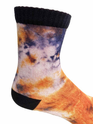 Orange Purple Tie Dye Printed Sock