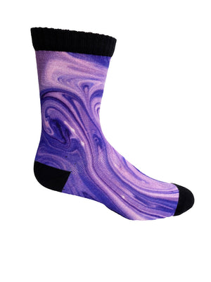 Open image in slideshow, Indigo Liquid Marble Printed Sock
