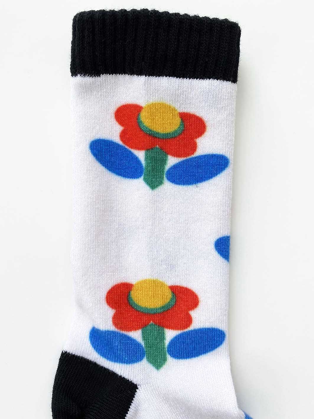Red Flower Printed Sock