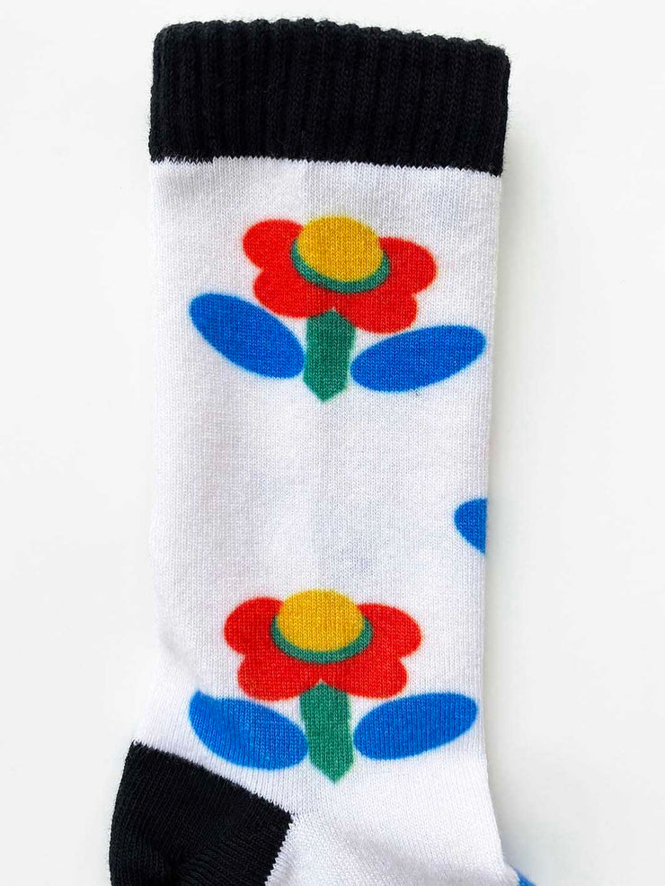 Red Flower Printed Sock